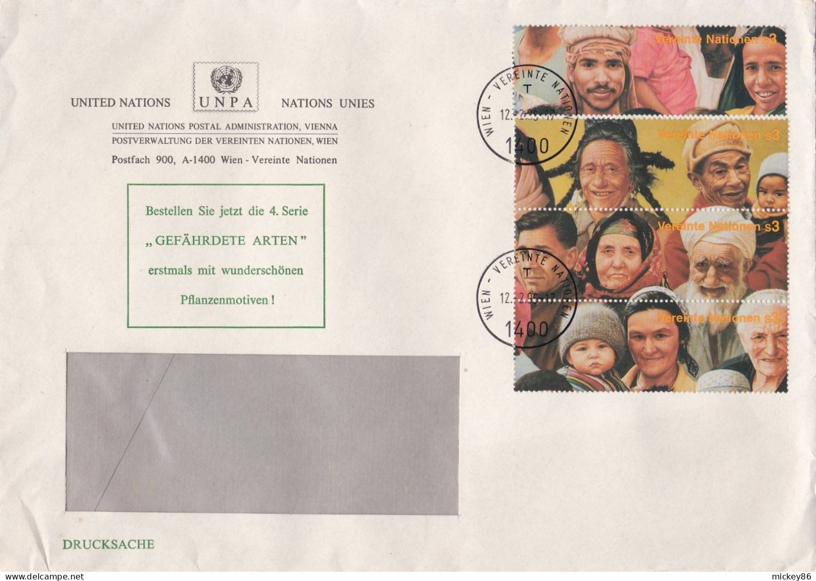 Nations Unies--1995--WIEN ...Jolie Composition De Timbres Sur Lettre à Fenêtre ...beaux Cachets...format  C5 - UNO