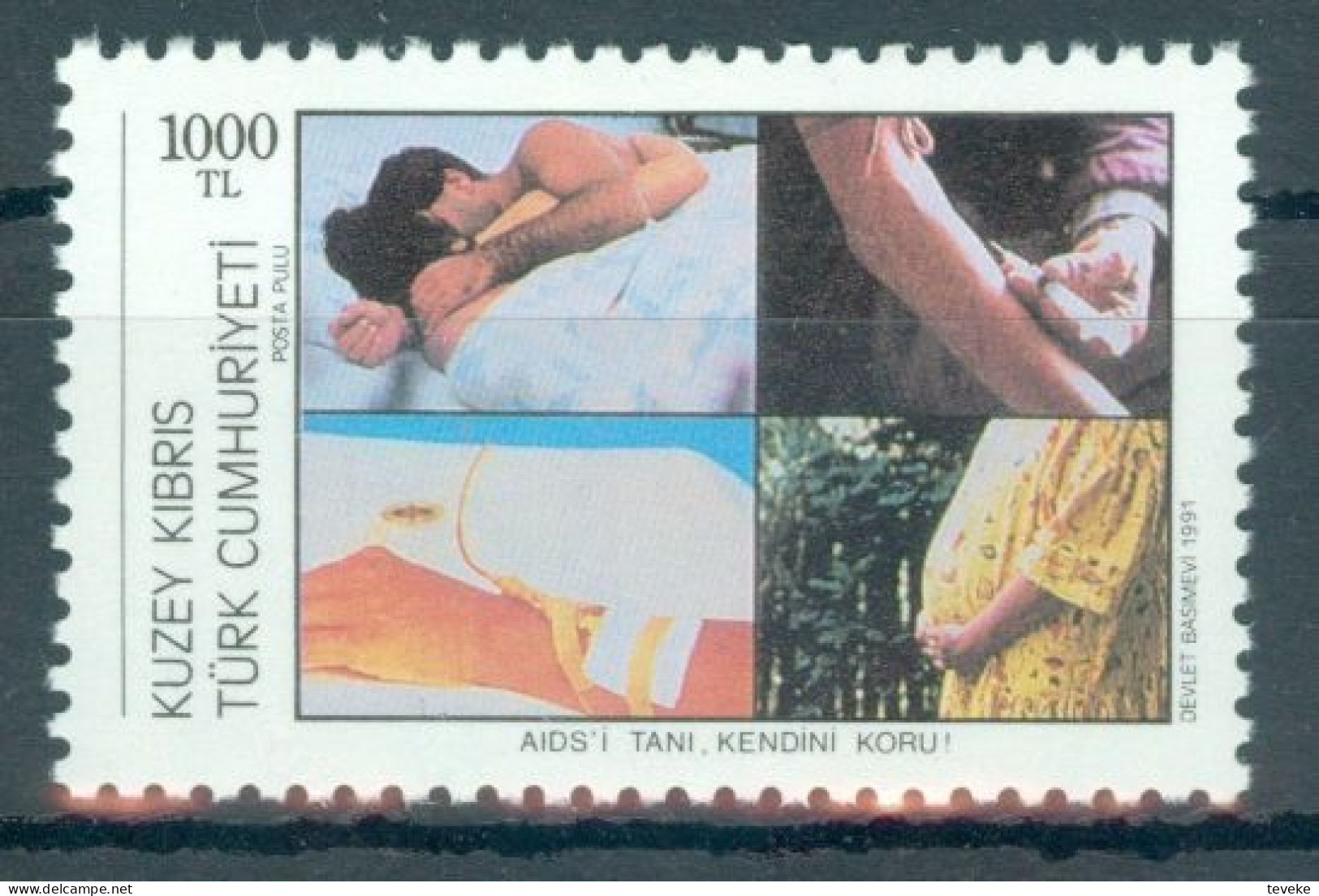 TURKISH CYPRUS 1991 - Michel Nr. 319 - MNH ** - World AIDS Day - Unused Stamps