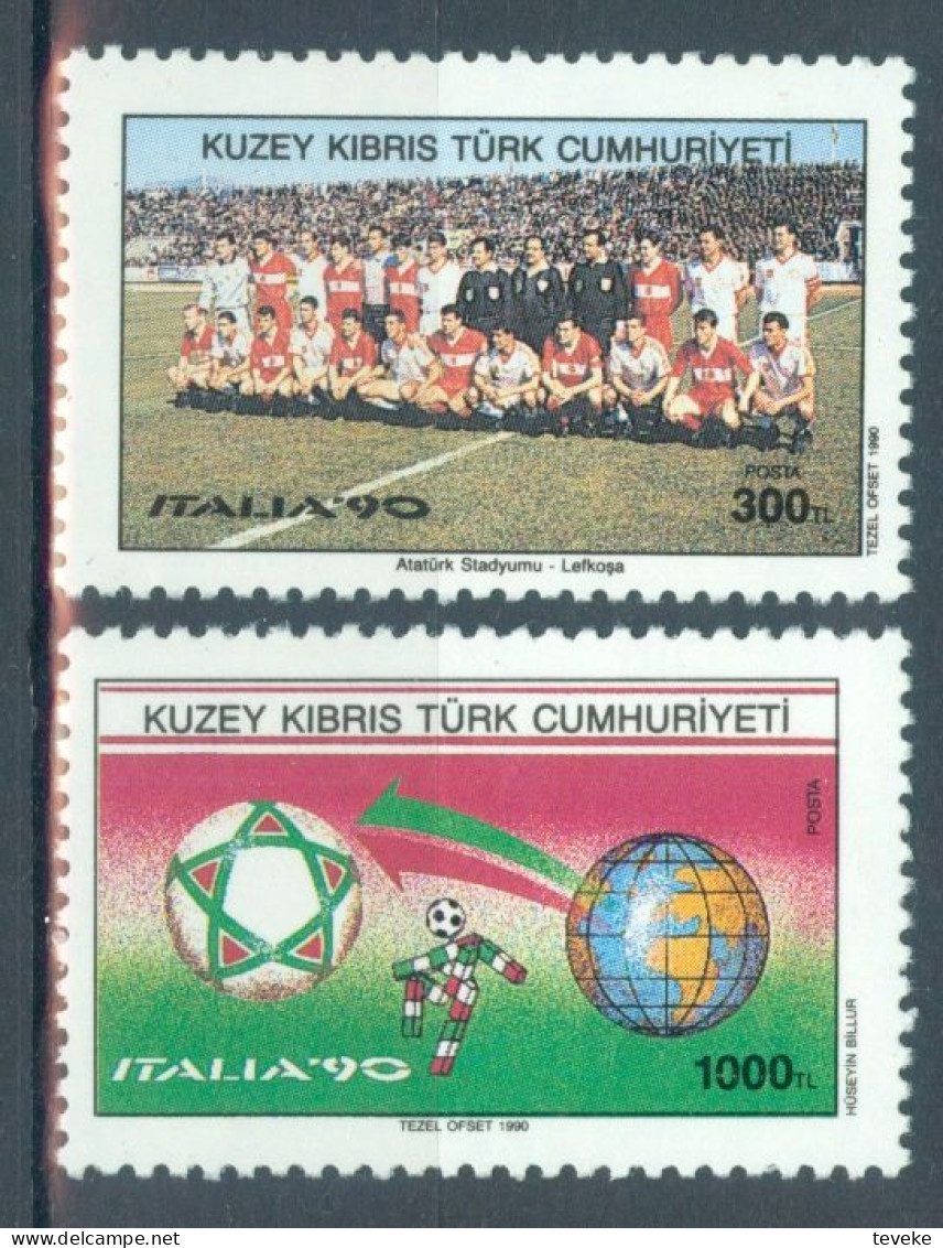 TURKISH CYPRUS 1990 - Michel Nr. 279/280 - MNH ** - World Football Championship, Italy - Ungebraucht