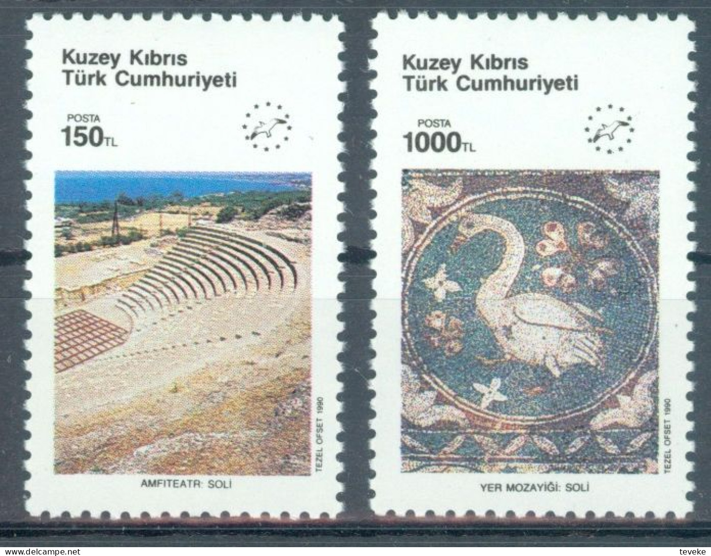 TURKISH CYPRUS 1990 - Michel Nr. 283/284 - MNH ** - European Year Of Tourism - Ungebraucht