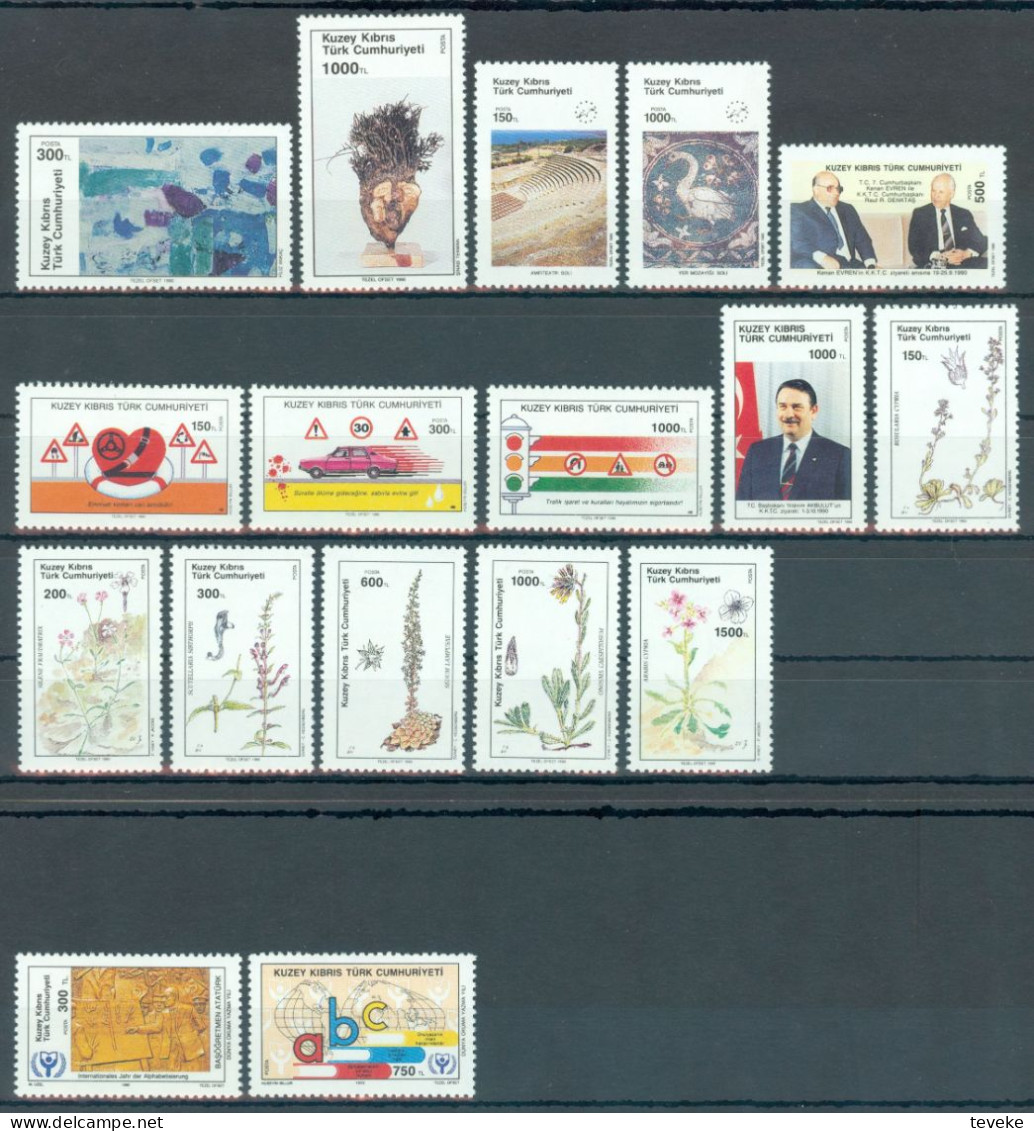 TURKISH CYPRUS 1990 - Michel Nr. 271/297 + BL8 - MNH ** - YEARSET - Unused Stamps