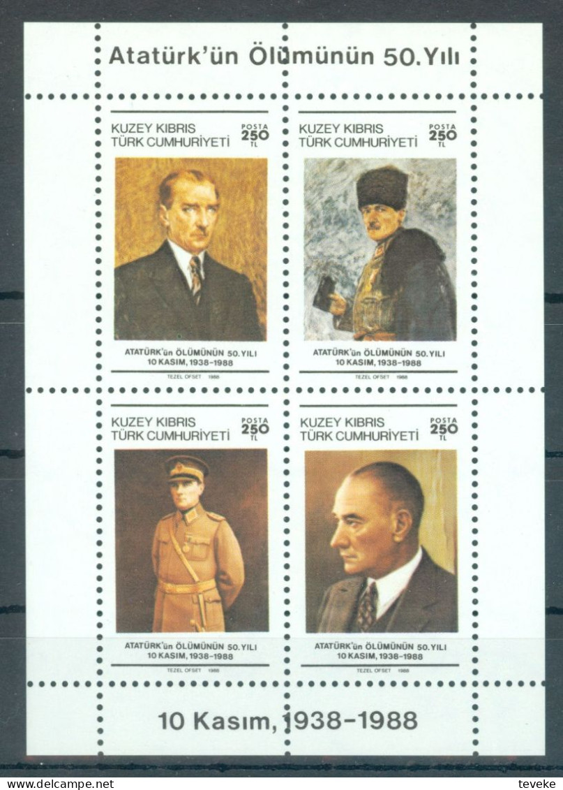 TURKISH CYPRUS 1988 - Michel Nr. BL6 - MNH ** - Kemal Atatürk - Unused Stamps