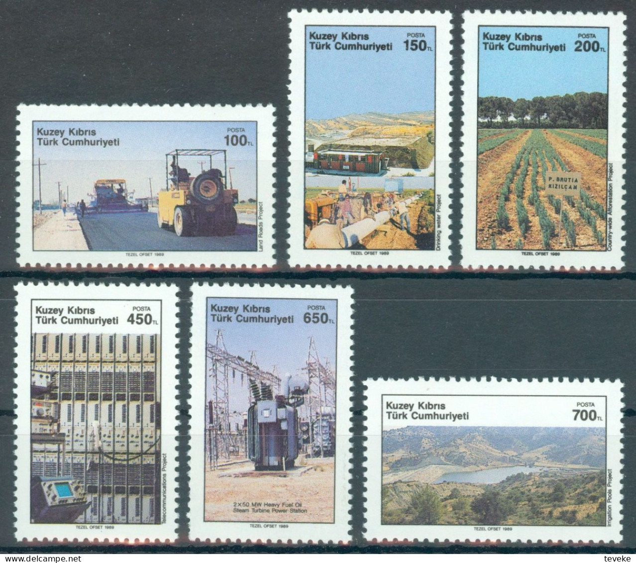 TURKISH CYPRUS 1989 - Michel Nr. 256/261 - MNH ** - Development - Ungebraucht