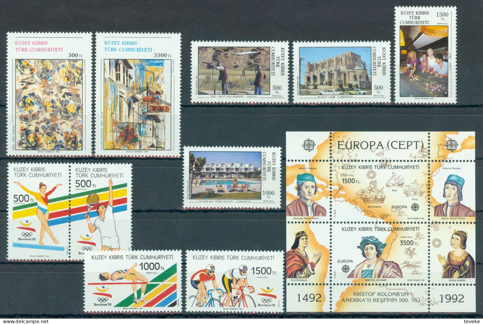 TURKISH CYPRUS 1992 - Michel Nr. 326/350 + BL10/11 - MNH ** - YEARSET - Unused Stamps