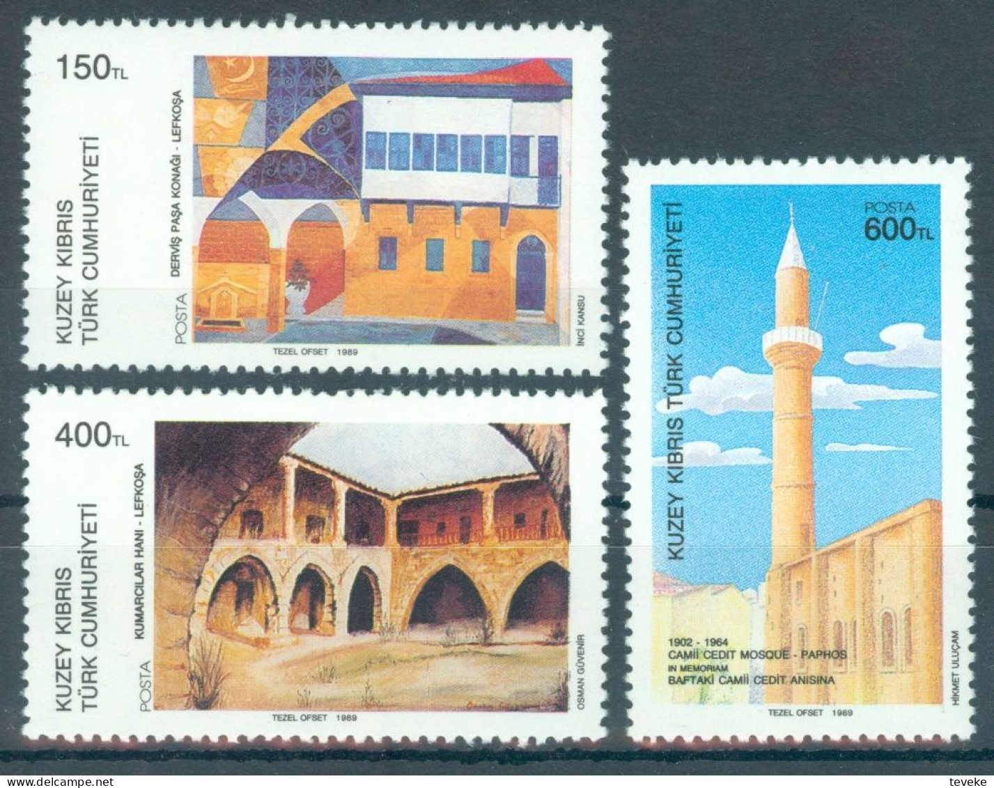 TURKISH CYPRUS 1989 - Michel Nr. 246/248 - MNH ** - Art - Paintings - Neufs