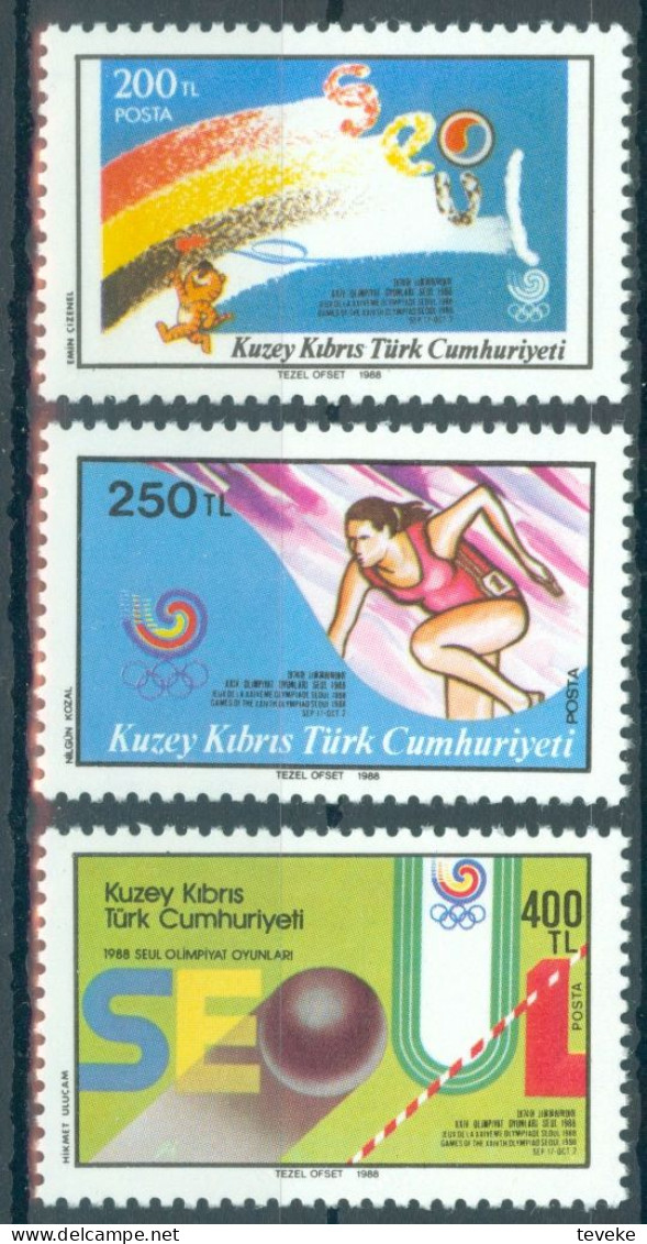 TURKISH CYPRUS 1988 - Michel Nr. 232/234 - MNH ** - Olympic Games, Seoul - Neufs