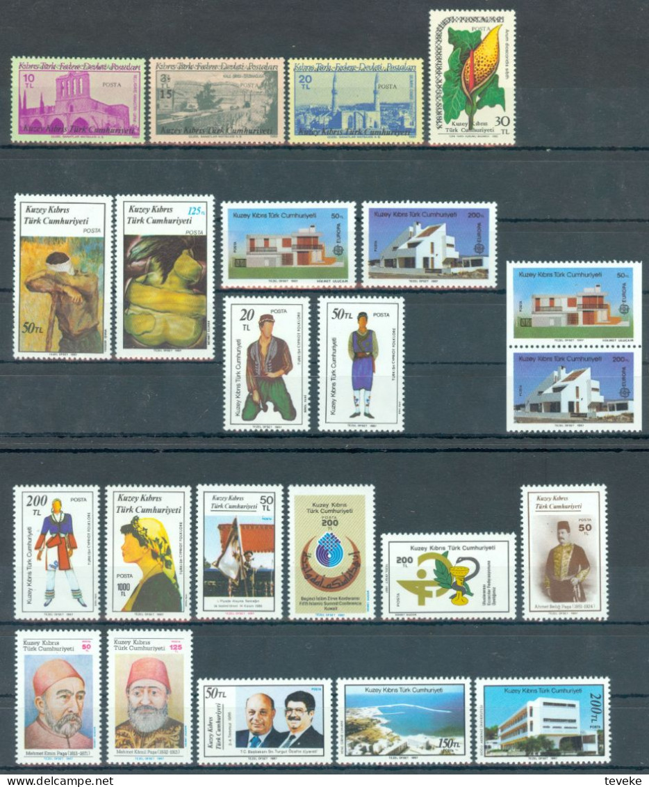 TURKISH CYPRUS 1987 - Michel Nr. 199/219 - MNH ** - YEARSET - Unused Stamps