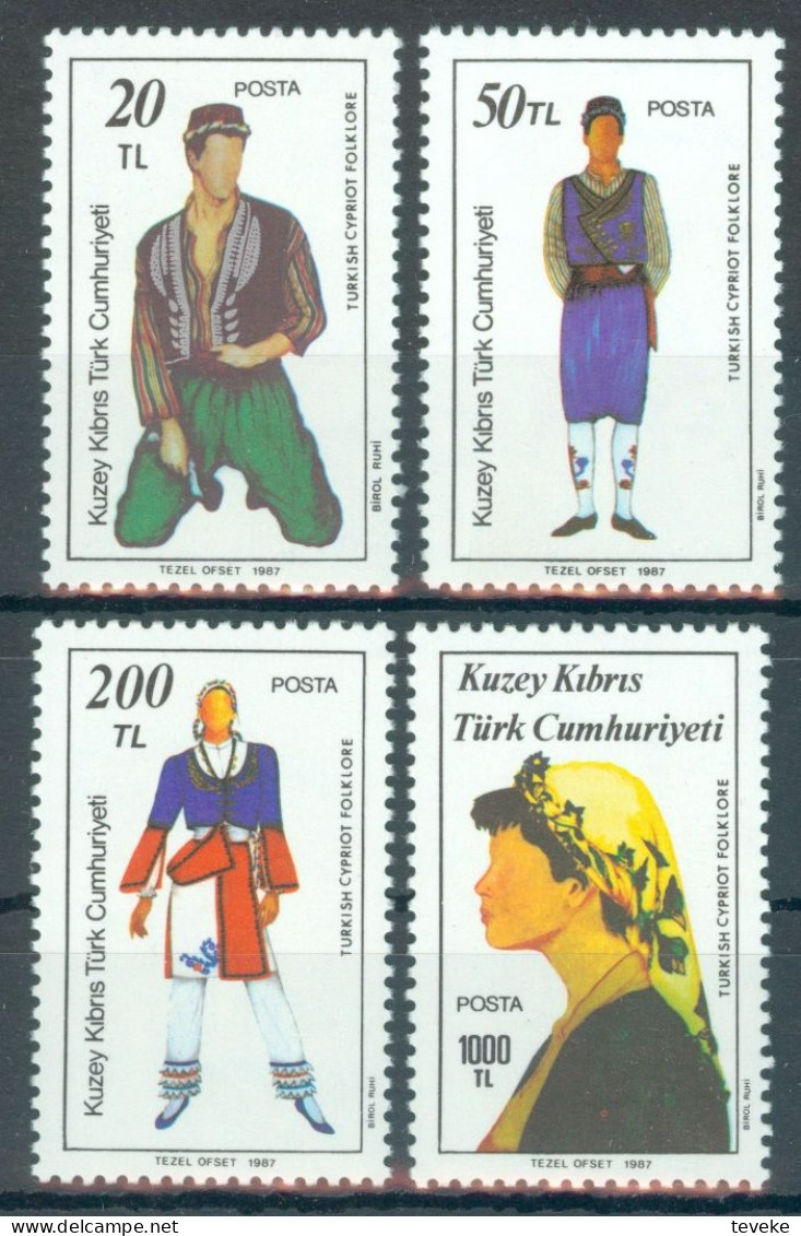 TURKISH CYPRUS 1987 - Michel Nr. 207/210 - MNH ** - Folklore - Costumes - Neufs