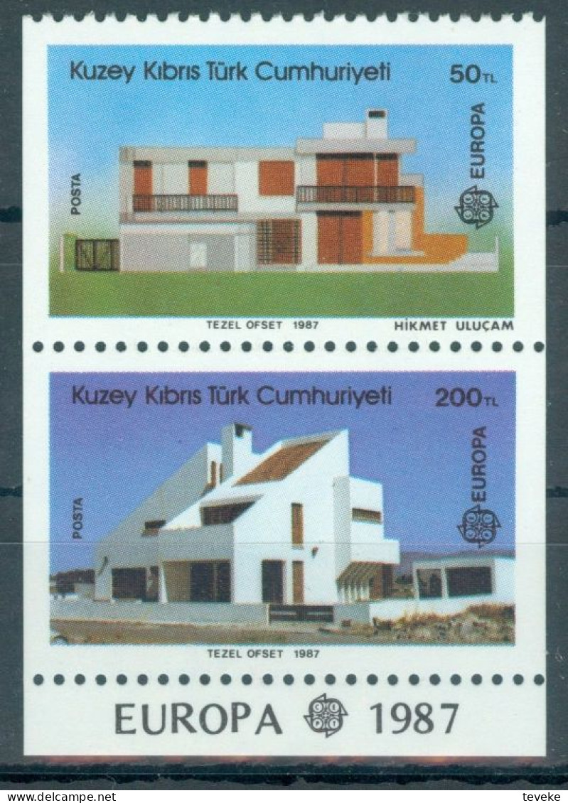 TURKISH CYPRUS 1987 - Michel Nr. 205C/206C - MNH ** - EUROPA/CEPT - Modern Architecture - Unused Stamps