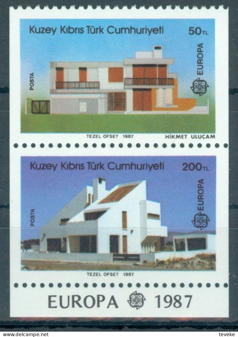 TURKISH CYPRUS 1987 - Michel Nr. 205C/206C - MNH ** - EUROPA/CEPT - Modern Architecture - Ungebraucht