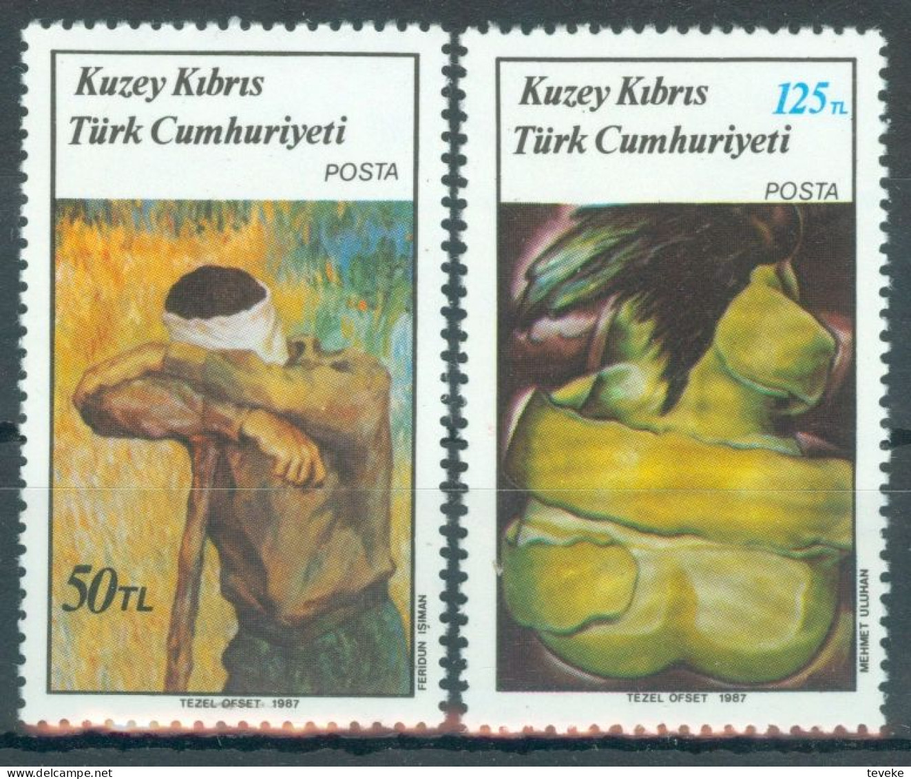 TURKISH CYPRUS 1987 - Michel Nr. 203/204 - MNH ** - Art - Paintings - Neufs