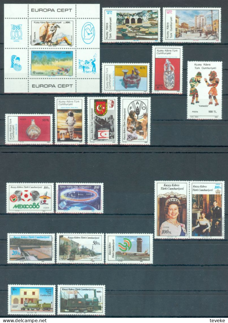 TURKISH CYPRUS 1986 - Michel Nr. 179/198 + BL5 - MNH ** - YEARSET - Unused Stamps