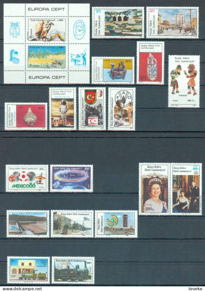 TURKISH CYPRUS 1986 - Michel Nr. 179/198 + BL5 - MNH ** - YEARSET - Ungebraucht