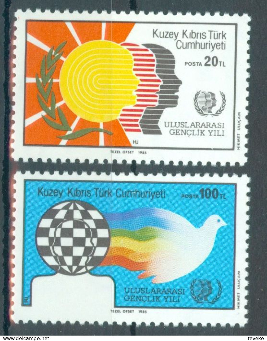 TURKISH CYPRUS 1985 - Michel Nr. 172/173 - MNH ** - International Year Of Youth - Ongebruikt