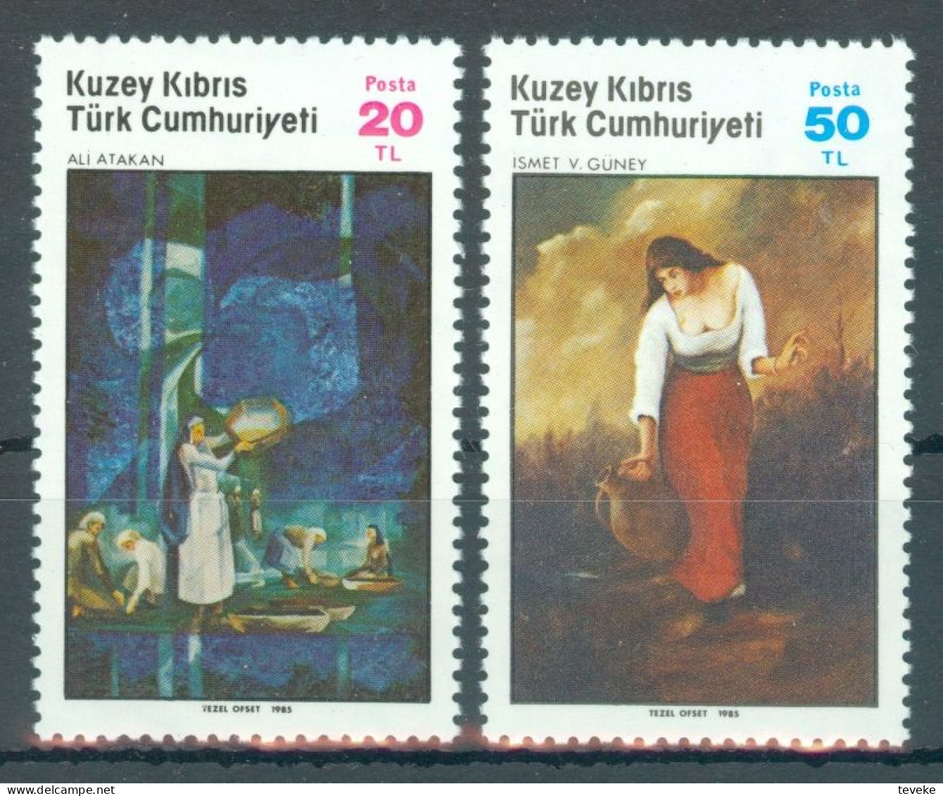 TURKISH CYPRUS 1985 - Michel Nr. 170/171 - MNH ** - Art - Paintings - Unused Stamps