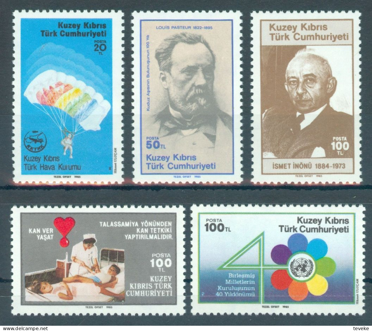 TURKISH CYPRUS 1985 - Michel Nr. 174/178 - MNH **  - Unused Stamps