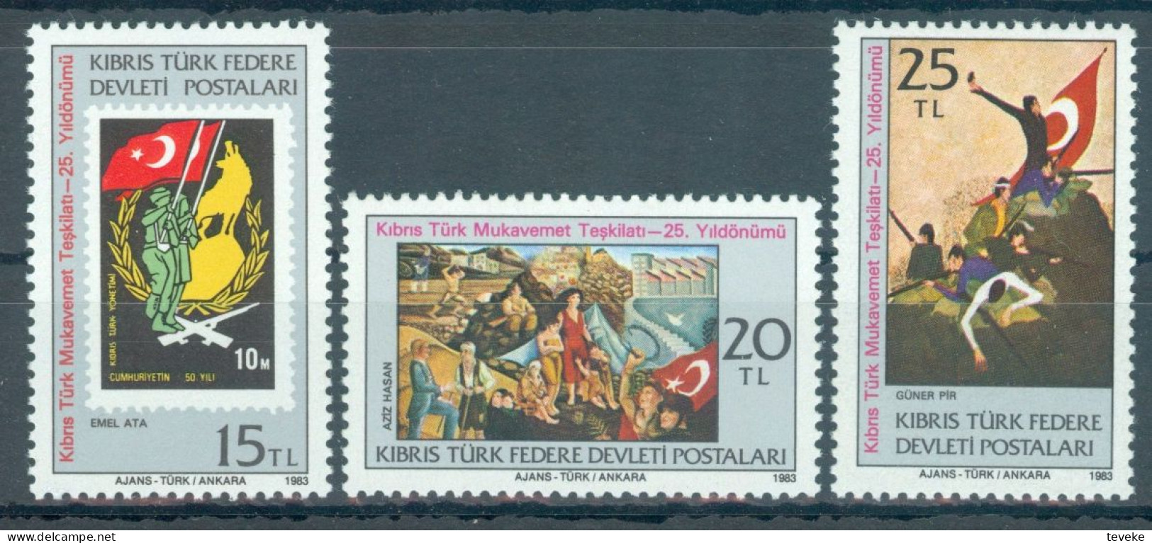 TURKISH CYPRUS 1983 - Michel Nr. 129/131 - MNH ** - History - Neufs