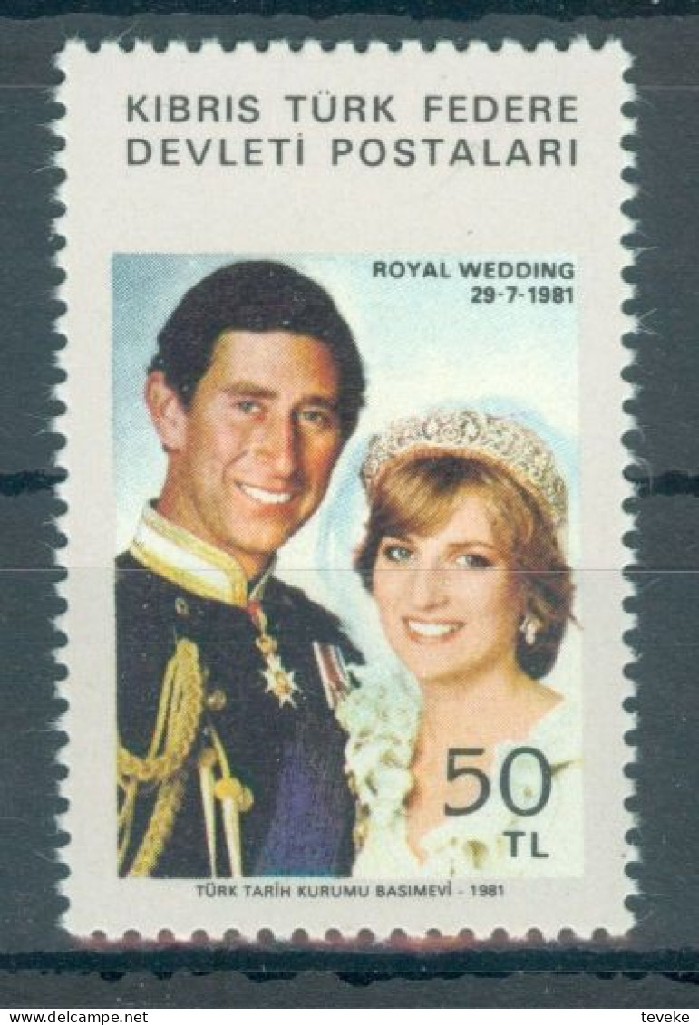 TURKISH CYPRUS 1981 - Michel Nr. 109 - MNH ** - Marriage Prince Charles & Diana Spencer - Nuovi