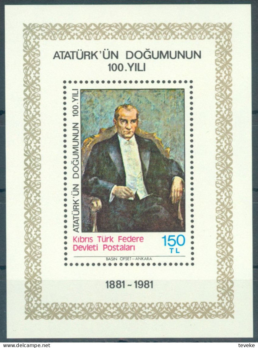 TURKISH CYPRUS 1981 - Michel Nr. BL2 - MNH ** - Kemal Atatürk - Nuevos