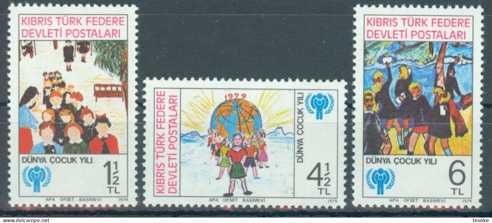 TURKISH CYPRUS 1979 - Michel Nr. 77/79 - MNH ** - UNICEF - International Year Of The Child - Drawings - Neufs