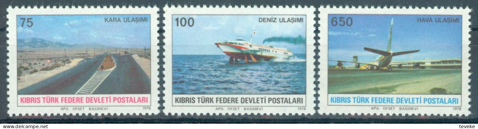 TURKISH CYPRUS 1978 - Michel Nr. 57/59 - MNH ** - Transport And Traffic - Unused Stamps