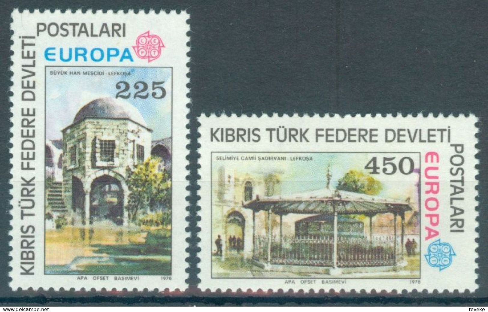 TURKISH CYPRUS 1978 - Michel Nr. 55/56 - MNH ** - Tourism / Monuments - Unused Stamps