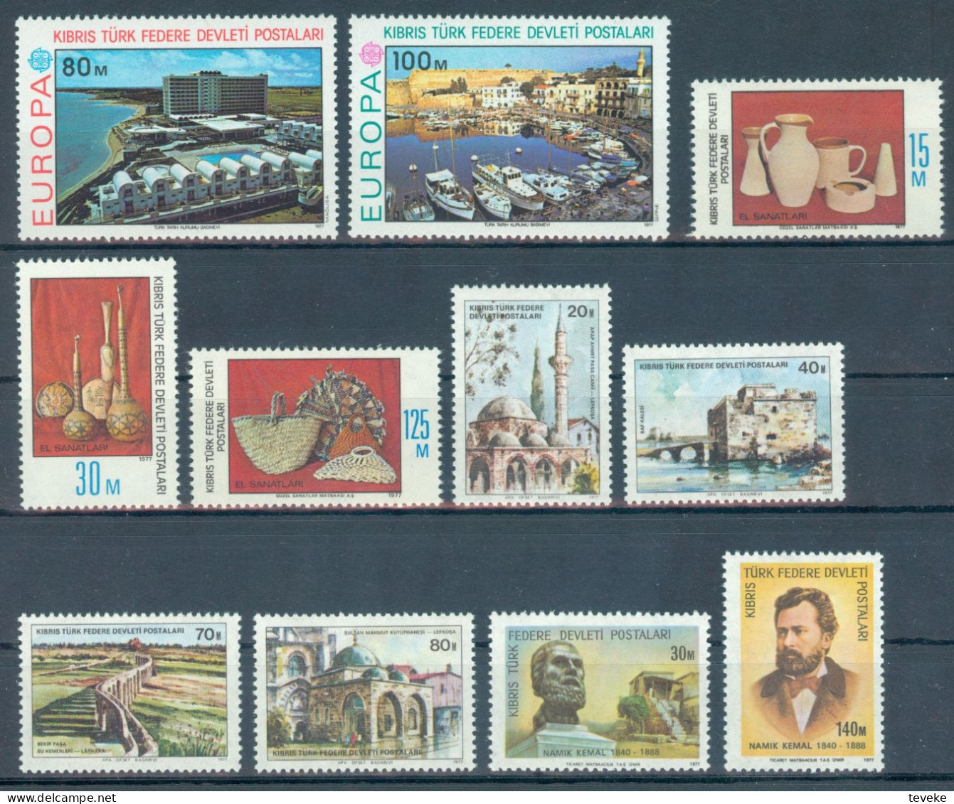 TURKISH CYPRUS 1977 - Michel Nr. 41/51 - MNH ** - YEARSET  - Neufs