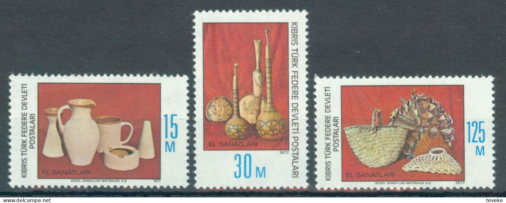 TURKISH CYPRUS 1977 - Michel Nr. 43/45 - MNH ** - Culture / Arts & Crafts - Ungebraucht