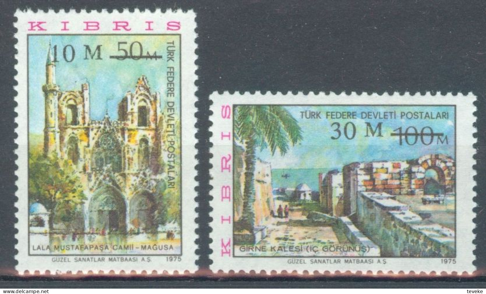 TURKISH CYPRUS 1976 - Michel Nr. 25/26 - MNH ** - Tourism / Culture - Overprinted - Ungebraucht