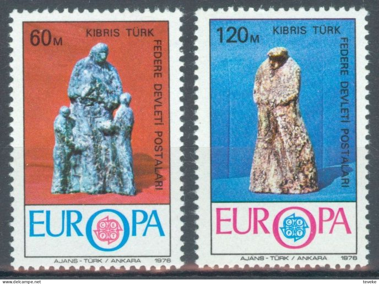 TURKISH CYPRUS 1976 - Michel Nr. 27/28 - MNH ** - EUROPA/CEPT: Arts & Crafts - Unused Stamps