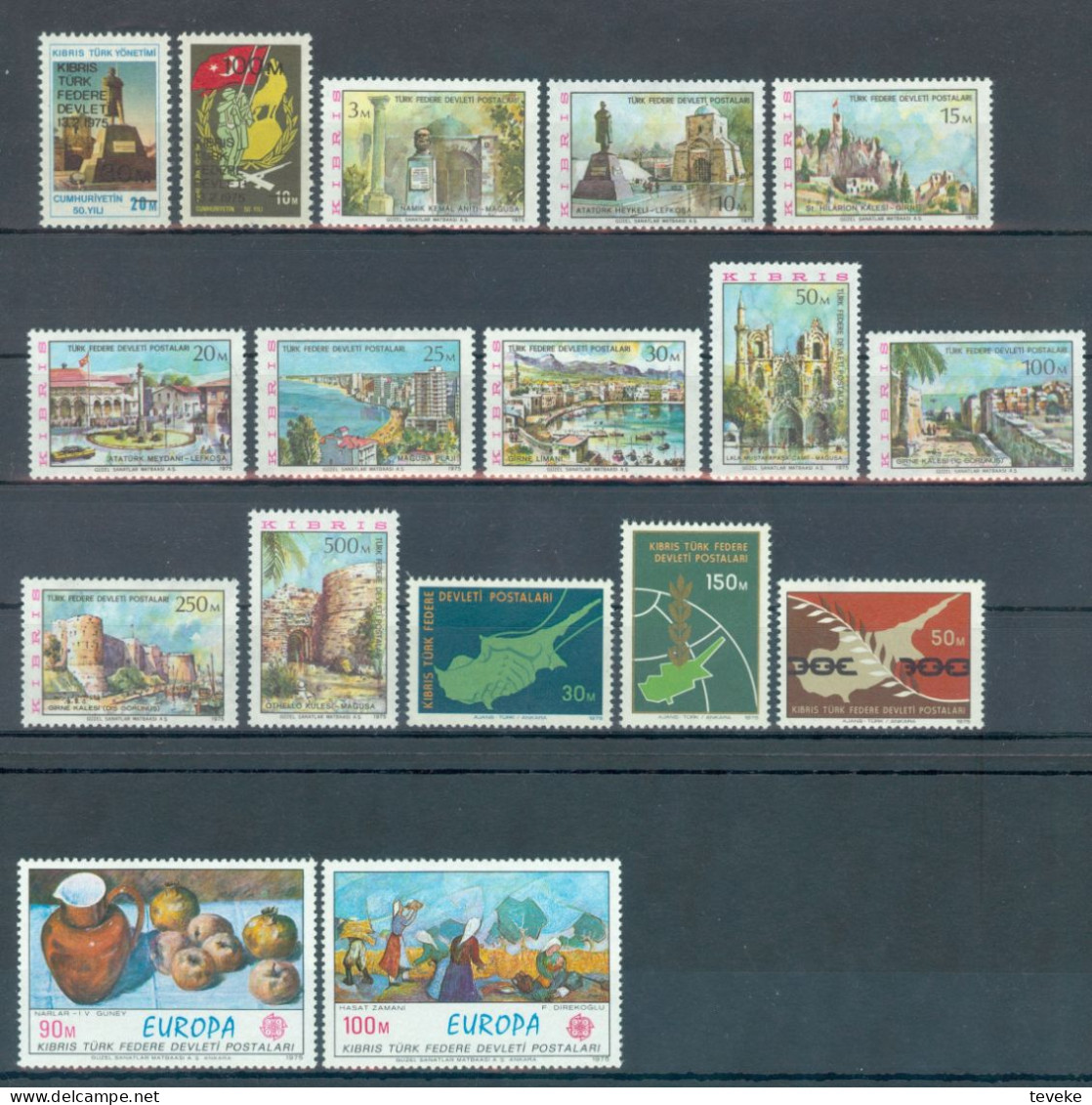 TURKISH CYPRUS 1975 - Michel Nr. 08/24 - MNH ** - YEARSET - Ungebraucht