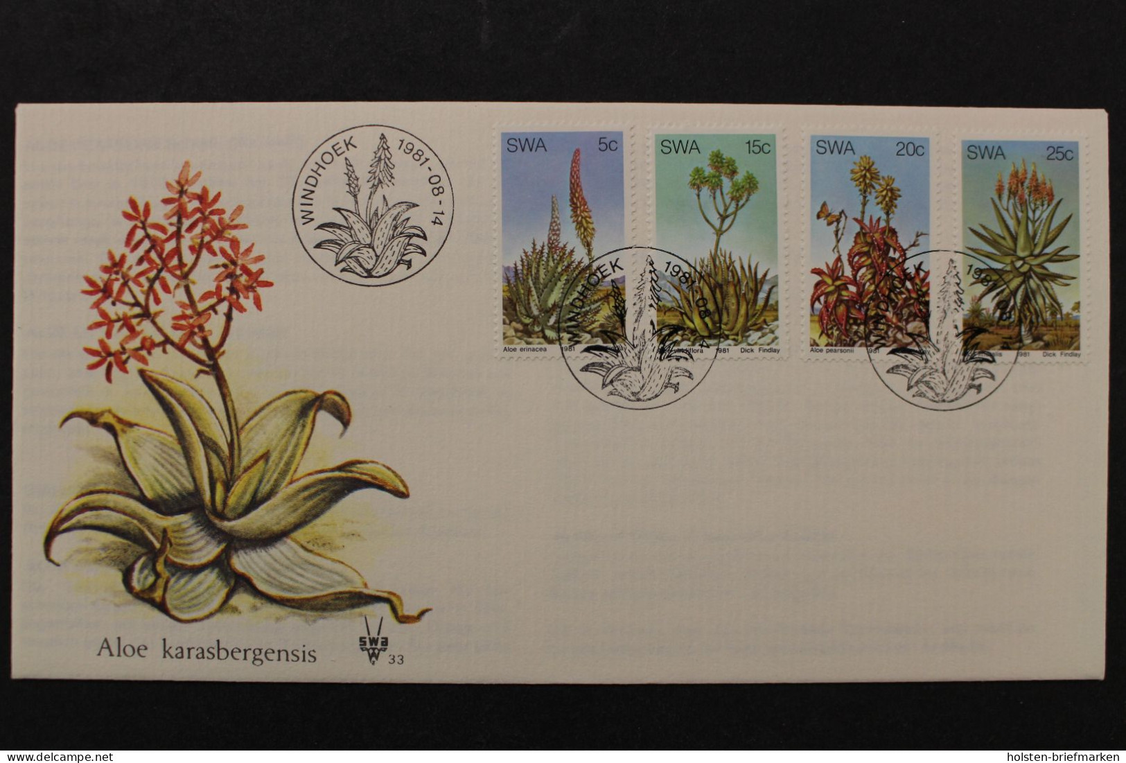 Südwestafrika, MiNr. 504-507, FDC - Namibia (1990- ...)