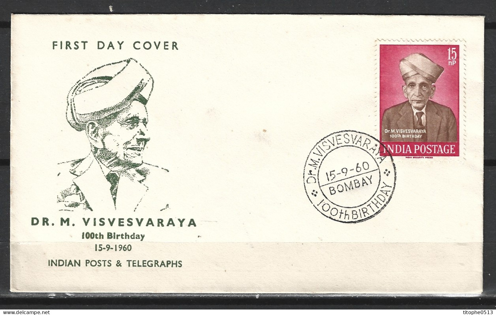 INDE. N°120 Sur Enveloppe 1er Jour (FDC) De 1960. Homme D'Etat. - Covers & Documents