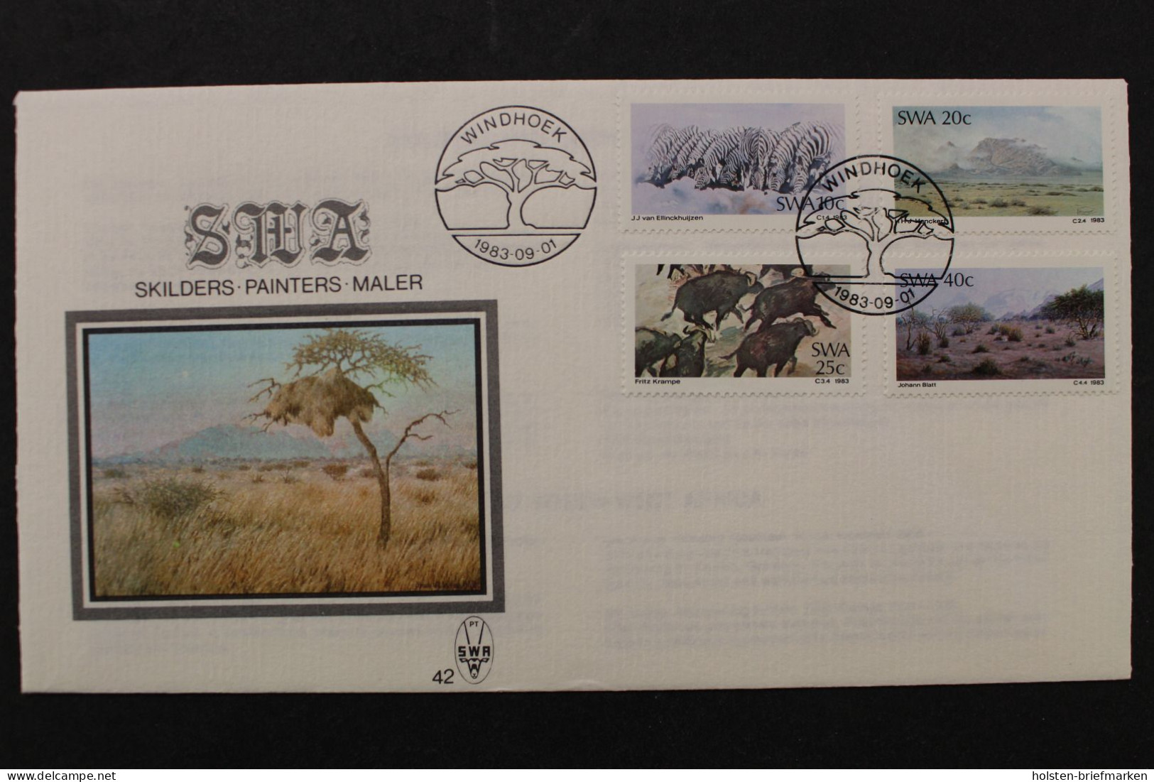 Südwestafrika, MiNr. 541-544, FDC - Namibia (1990- ...)