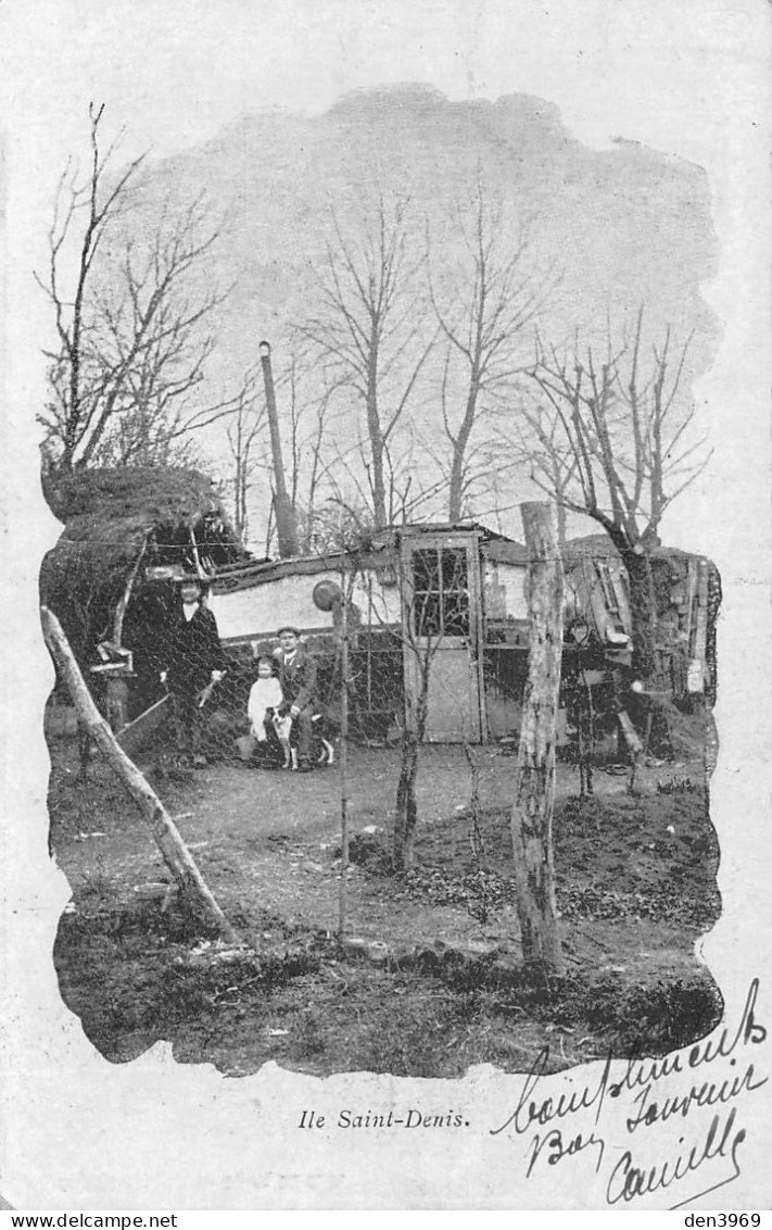 L'Ile SAINT-DENIS (Seine-Saint-Denis) - Cabanon - Voyagé 1904 (2 Scans) Inès Toussaint à Frenelle-la-Grande Vosges - L'Ile Saint Denis