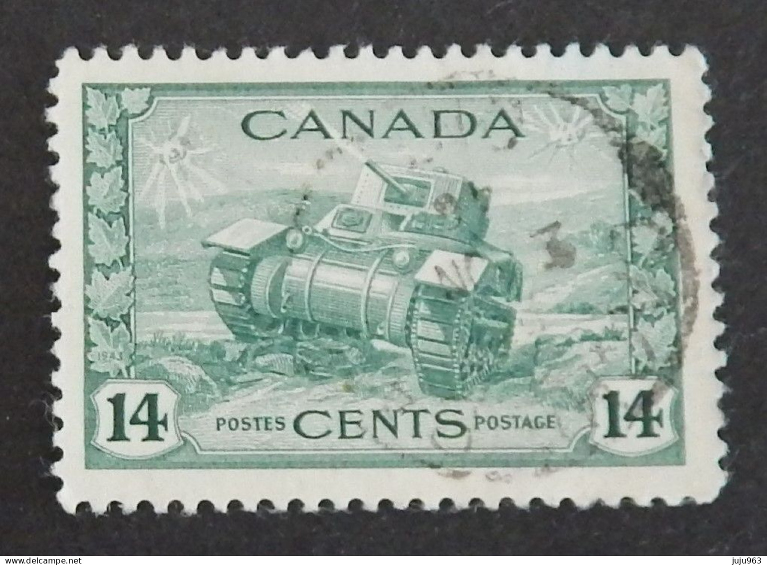 CANADA YT 215 OBLITÉRÉ "CHAR D ASSAUT" ANNÉES 1943/1948 - Used Stamps