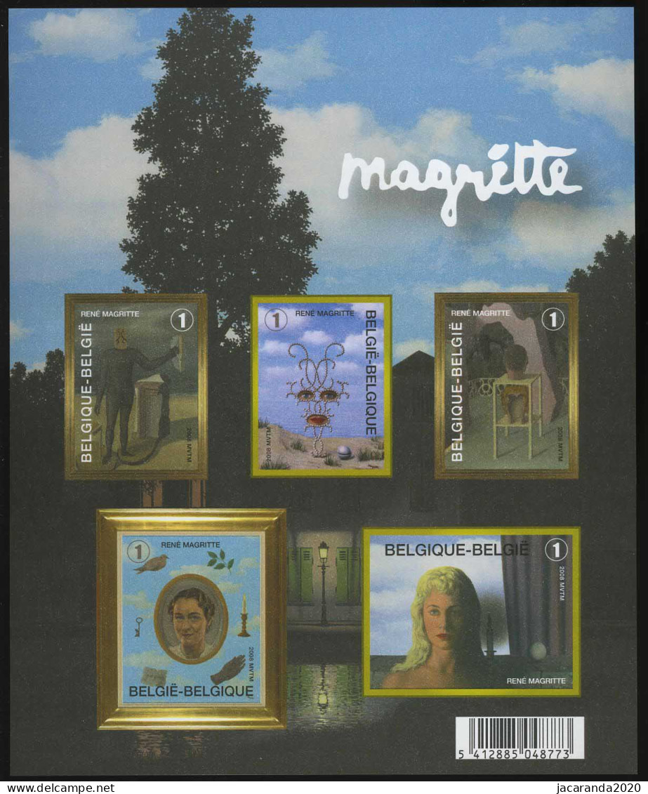 België GCD 4 - 2008 - René Magritte - (BL151) - Schwarz-weiß Kleinbögen [ZN & GC]