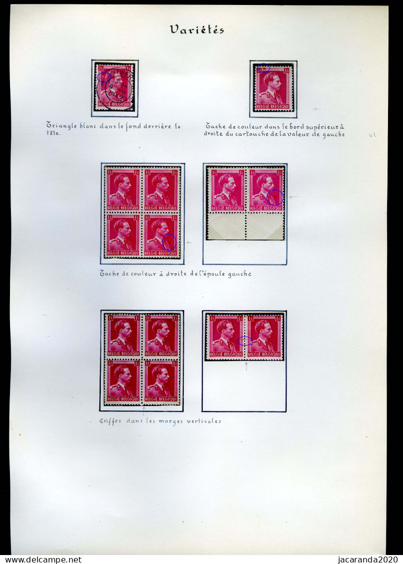 België 528 + 528a - Koning Leopold III  - Kleurnuances - Curiositeiten - Rode Vlekken - 1931-1960