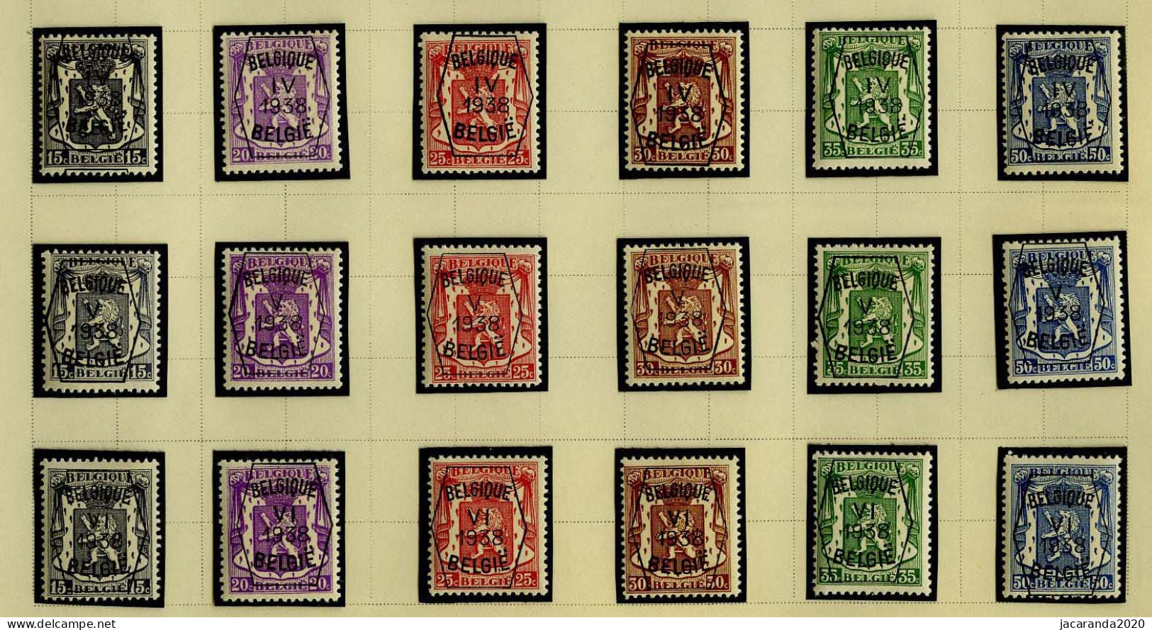 België PRE333/PRE368 * - Reeks 1 T/m 6 - MH - Tipo 1936-51 (Sigillo Piccolo)