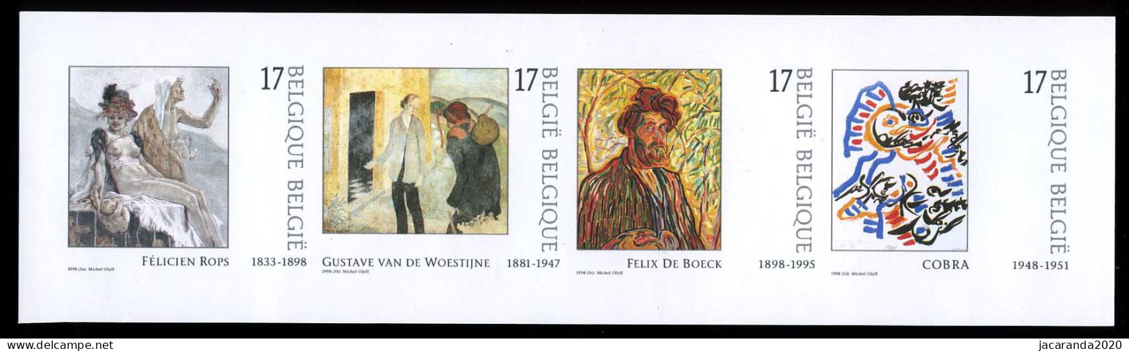 België B30 ON - Postzegelboekje - Kunst In België - Rops - De Boeck - CoBrA - Ongetand - Non Dentelé - 1981-2000