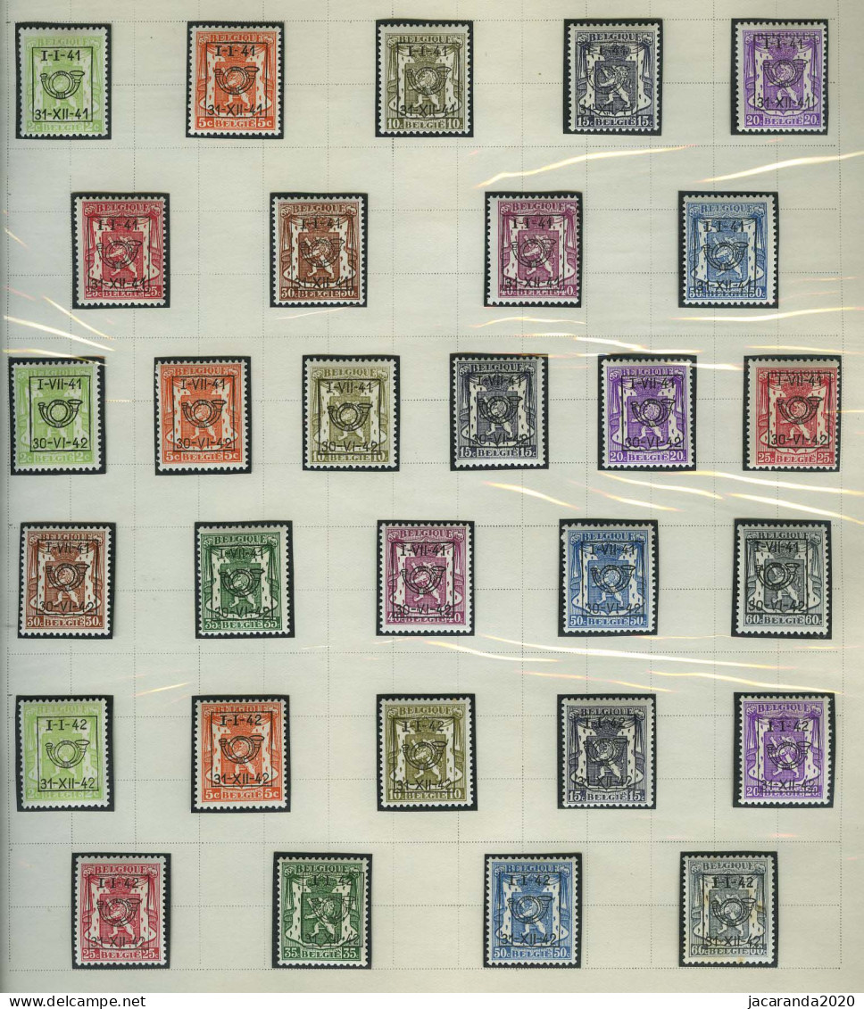 België PRE455/483 * - Reeks 20 + 21 + 22 - MH - Typografisch 1936-51 (Klein Staatswapen)