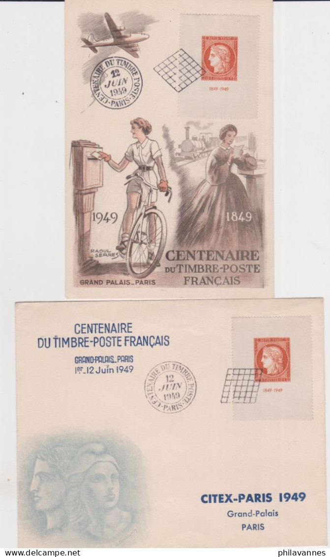 CITEX 1949, N°841 Sur Carte Et Enveloppe, Cote 170€ ( SN58/1.2) - ....-1949