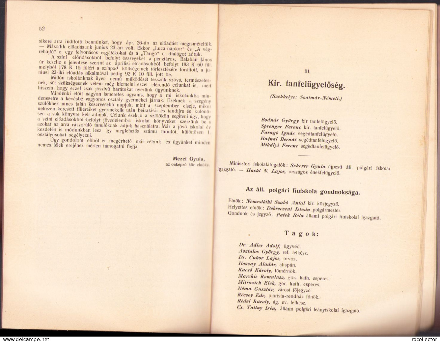 A Nagykároly M. Kir. állami Polgári Fiúiskola VI. értesitője Az 1913-1914 Tanévről C1215 - Livres Anciens