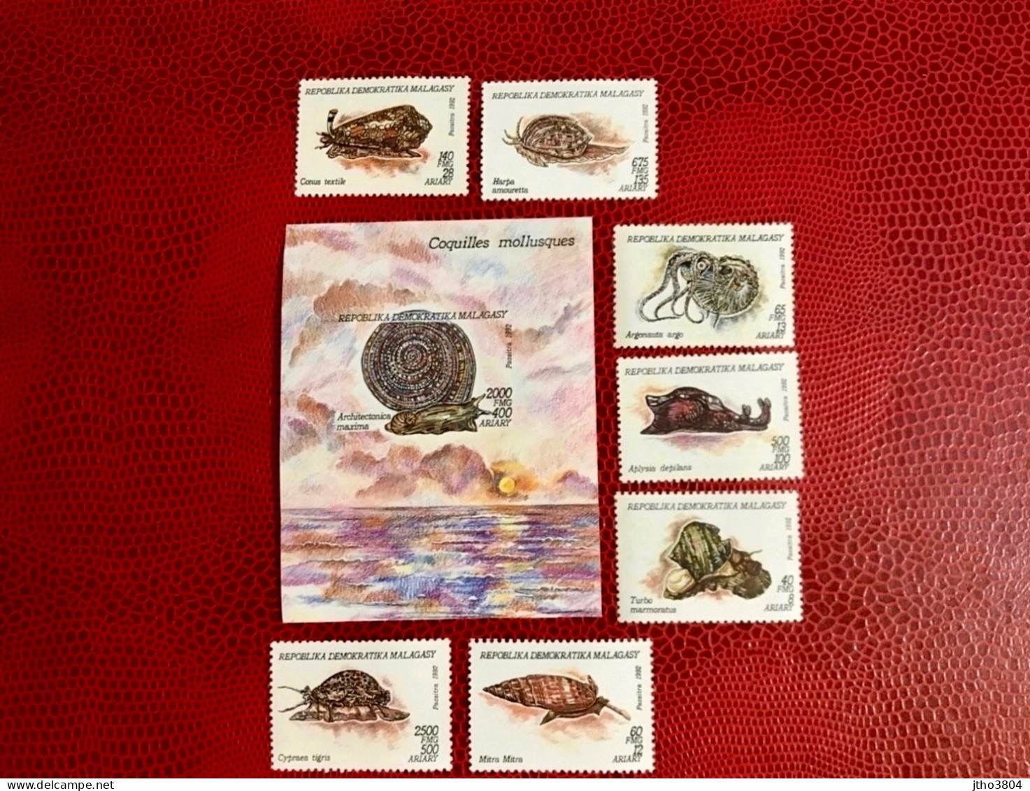 MADAGASCAR 1992 Bloc 1v Complete 7v Neuf MNH ** Mi 1416 / 1422 YT Conchas Shells Muscheln Conchoglie Malagasy Madagaskar - Coneshells