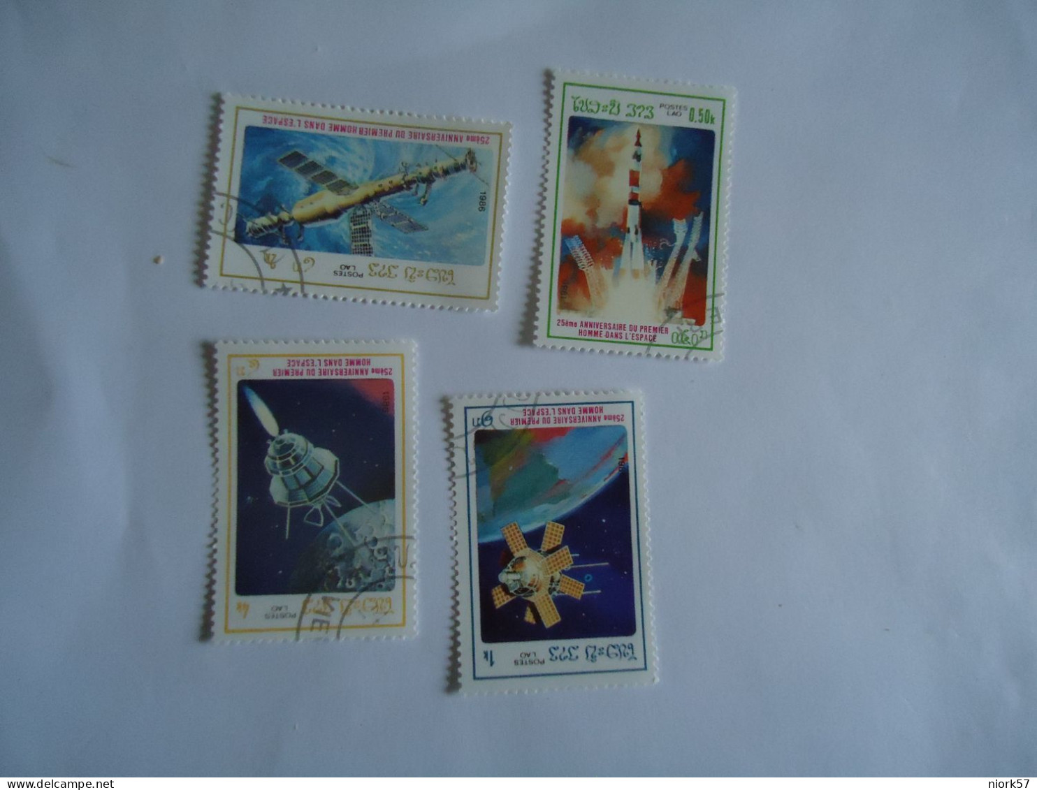 LAOS  4  USED STAMPS  SPACE - Laos