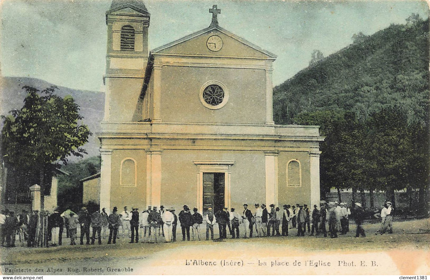 L'albenc La Place De L'eglise Colorisee - L'Albenc