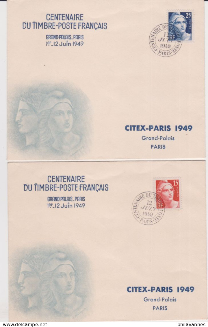 CITEX 1949, N°83 à 833 Sur  4 Enveloppes,  ( SN58/2.2) - ....-1949
