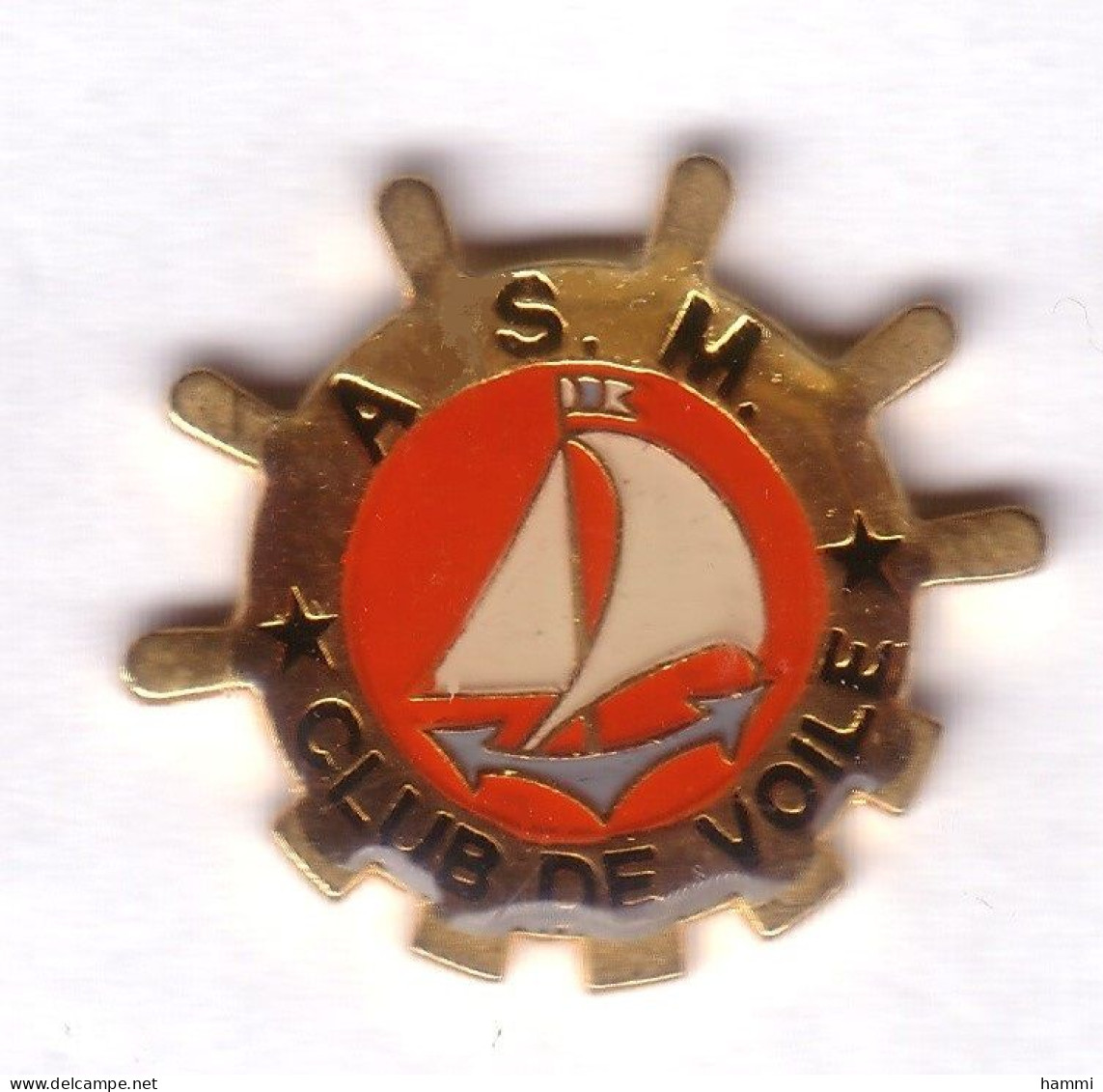X146 Pin's Bateau Voilier ASM CLUB DE VOILE Ancre Mantes-la-Jolie Yvelines Achat Immédiat - Sailing, Yachting