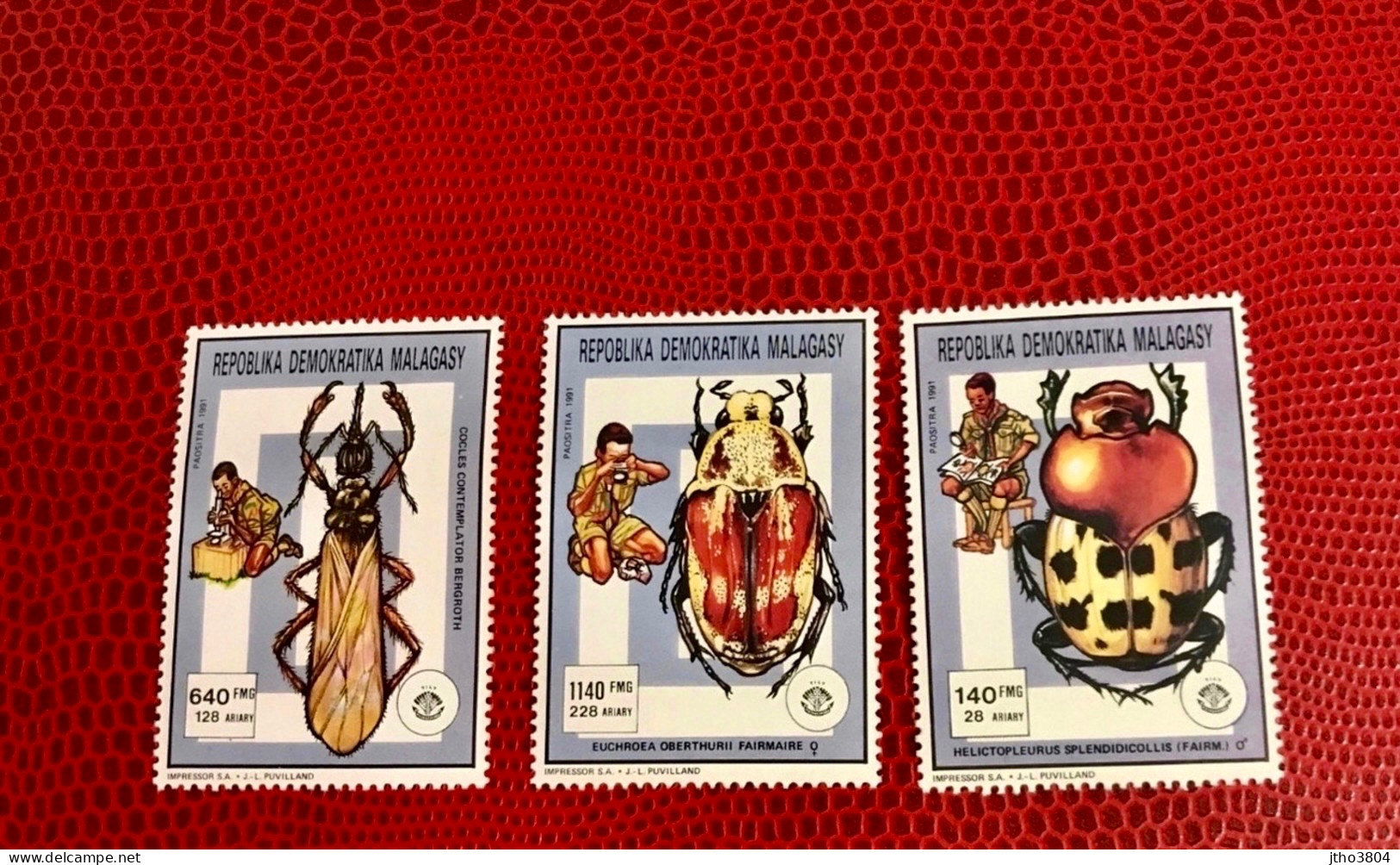 MADAGASCAR 1991 3v Neuf MNH ** YT 994 / 996 Insecto Insect Insekt Inseto Insetto Malagasy Madagaskar - Coléoptères