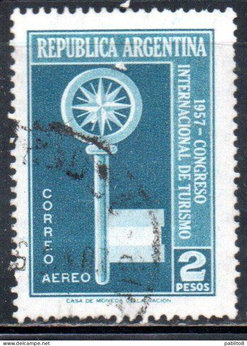 ARGENTINA 1957 INTERNATIONAL CONGRESS FOR TOURISMS KEY 2p USED USADO OBLITERE' - Aéreo